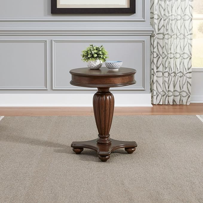 Liberty Furniture Allington Round End Table for Living Room - Satin Sienna