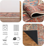 Keen Home Design 8x10 Rug - Machine Washable Area Rug with Non-Slip Backing, Ideal for Living Room, Dining Room, Bedroom - Vintage, Easy Clean, Durable, Low Pile Rug - (8' x 10')