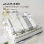 Bedsure Waffle Weave Duvet Cover Queen - 100% Cotton Boho Duvet Cover Set with 2 Pillowcases - Extra Soft Cream White Textured Comforter Cover with Zipper Closure (Queen, 90"x90")