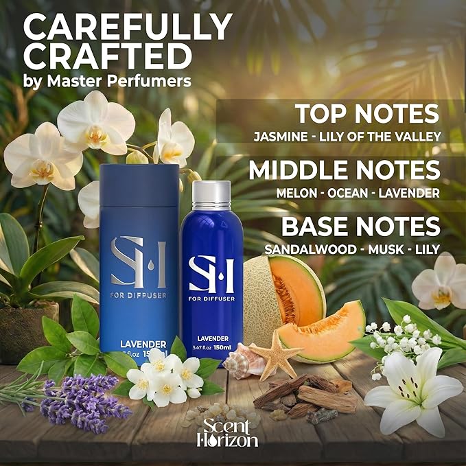 Lavender No.1011 Hotel Diffuser Oil Refill, 5.07 Fl oz | 150ml, Luxury Home Scent Fragrance Oil for Diffuser Ultrasonic and Waterless Diffuser Oil and Crafting, Long-Lasting Aroma