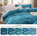Bedsure Teal Duvet Cover King Size - 3 Pieces Prewashed Cotton-Like Extra Soft Bedding Set, Includes 1 Duvet Cover 104x90 Inches with Zipper Closure & 2 Pillow Shams, Comforter Not Included