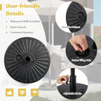 Giantex 75lbs Fillable Umbrella Base, 20 inch Water and Sand Filled Umbrella Stand, Fit 1.5"-1.9" Umbrella Pole, HDPE Weighted Market Table Umbrella Holder for Outdoor Deck Garden Poolside