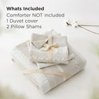 Bedsure Waffle Weave Duvet Cover King - 100% Cotton Boho Duvet Cover with 2 Pillowcases - Linen Color Textured Comforter Cover with Zipper Closure (King, 104"x90")