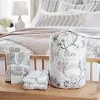 Levtex Home Ophelia Blush Reversible Queen Duvet Cover Set (90x94in) with 2 Pillowcases (26x20in) - Floral Bedding - Blush, Grey - Rayon Queen Size Duvet Cover Set - Soft, Pre-Washed