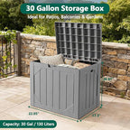Outdoor Storage Box,30 Gallon Deck Box Outdoor Storage Bench Outside Waterproof Resin Storage Bench, Lockable Patio Cushions, Garden Tools Storage For Furniture, UV Resistant(Gray