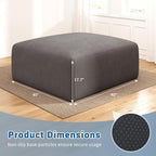 40" Square Stuffed Ottoman Pouf for Sofa Couch, Corduroy Poufs with Foam Chunk Filling, Furry & Fluffy Pouf Foot Stool Movable Ottoman. 40*40 Floor Poufs Foot Rest for Living Room, Grey(1 Piece Set)
