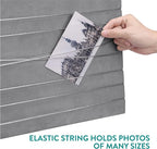 Navaris Fabric Memo Bulletin Board - 20" x 28" Velvet Memory Board for Wall to Display Photo Collages, Pictures, Notes - Includes 6 Push Pins - Gray