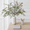 Fake Plants Eucalyptus Stems,Plastics Ficus Stems for Vase Artificial Plants,Greenery Stems for Vase Faux Plants Indoor,43.3" Faux Greenery Indoor Vase Fillers for Home Decor(4pcs Orange)