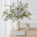 Fake Plants Eucalyptus Stems,Plastics Ficus Stems for Vase Artificial Plants,Greenery Stems for Vase Faux Plants Indoor,43.3" Faux Greenery Indoor Vase Fillers for Home Decor(4pcs Orange)