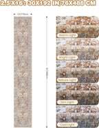 Washable Runner Rug 2.5x16, Non-Slip Long Kitchen Mats for Floor, Vintage Rug for Entryway, Soft Hallway Runner for Dining Room, Bedroom, Living Room(Orange,2.5'x16')