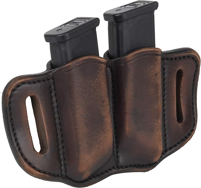 1791 Gunleather 2.2 Mag Holster - Double Mag Pouch for Double Stack Magazines, OWB Magazine Pouch for Belts