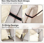 Recliner Sofa Covers 100% Waterproof Velvet L Shape Recliner Couch Covers for Dogs Pets Washable Anti Slip 1 Additional Couch Cover for Reclining Couch (Additional Seat, Ivory White)