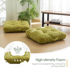 HIGOGOGO Washable Floor Pillow Cushion for Adults, Meditation Cushion Pillow, Large Square Floor Sitting, Removable Tufted Corduroy Cover, for Tatami Living Room or Yoga, 22x22 Inch, Machine Washable