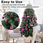Fuchsia 1.6" Small Christmas Balls Christmas Tree Decoration Ornaments Shatterproof Hanging Balls for Birthday Halloween Holiday Wedding Decorations Set of 36pcs
