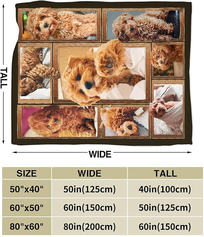 Poodle Blanket for Dog Lover Gifts Cute Poodle Throw Blanket for Girls Boys Women Man Plush Cozy Flannel Fleece Ultra Soft Fuzzy Blankets 60"X50"