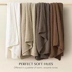 EVERGRACEHOME Chunky Chenille Knit Throw Blanket for Couch, Soft Luxurious Moss Stitch Blankets for Bed, Cozy Decorative Farmhouse Knitted Throws for Sofa, Camel Brown, 60" x 80"