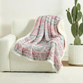 Boho Chic Sherpa Throw Blanket - Vibrant Bohemian Print & Ultra-Soft Cozy Lining, Stylish & Warm Winter Throw for Couch, Bed, or Décor
