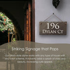 Ink Personalized Slate Stone Address Plaque - Address Signs for Houses - Customized House Sign - Outdoor House Number - Wall Decor Home Address Numbers - Garden Decor Signs (18"x8")