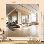 Hasipu Home Gym Mirror, 79"x36" Each, 1-Pack Frameless Wall Mounted Mirrors with Glass Clamps & 1 Aluminum Rail, Large Body Mirror for Home Gym, Yoga Studio, Bedroom, Silver Tempered Glass