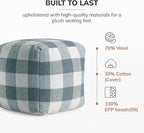 Anji Mountain Artisan Crafted Cotton Blend Pouf Ottoman | Versatile Floor Seating & Footstool for Living Room | Modern Boho Home Décor Accent | Filled Pouffe
