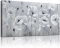 Belmrxne Flower Wall Decor Grey Wall Art Modern Canvas Painting Funny Artwork for Living Room Bedroom Dining Room Bathroom Kitchen Office 12x24 Inches