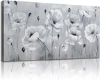 Belmrxne Flower Wall Decor Grey Wall Art Modern Canvas Painting Funny Artwork for Living Room Bedroom Dining Room Bathroom Kitchen Office 12x24 Inches