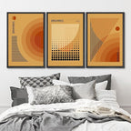 MUDECOR Framed Canvas Print Wall Art Bauhaus Art Prints Abstract Mid Century Modern Wall Art Minimalist Decor for Bedroom - 16"x24"x3 Black