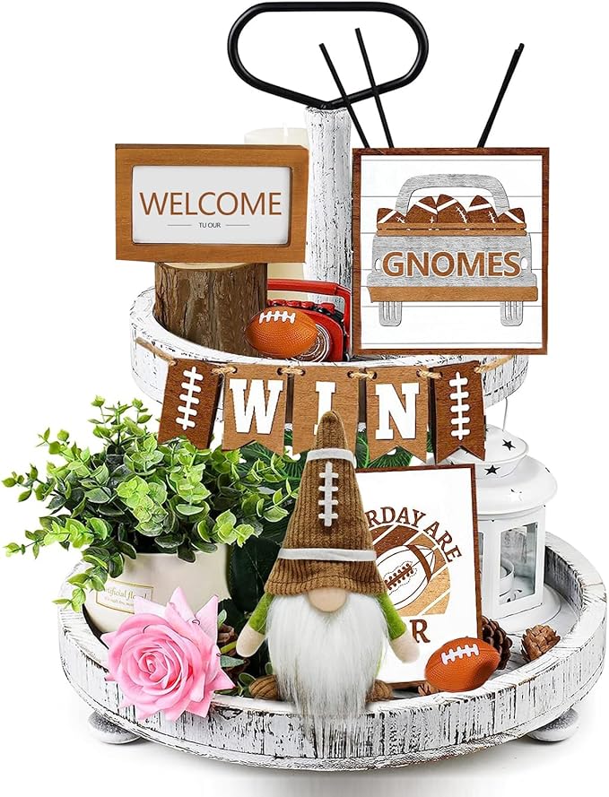 Little Football Rugby Gnomes Plush Ornaments Cute Swedish Tomte Nisse Dwarf Gnome Doll Sports Game Fans Gifts Tiered Tray Home Decoration