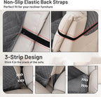 Reclining Sectional Couch Covers 100% Waterproof Recliner Cover Washable Velvet L Shape Recliner Sofa Covers for Dogs Pets Anti Slip Recliner Slipcovers with Pockets (5 Seat Sofa, Dark Gray)
