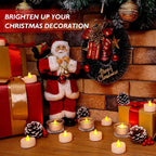 Flameless Candles, 100-Pack Tea Lights Candles Battery Operated Bulk, Flameless Tealight Candles, LED Tea Lights for Christmas Halloween Wedding Fall Decor, 1.5'' D X 1.25'' H, Warm Yellow