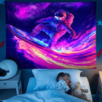 NYZE Astronaut Space Tapestry for Bedroom, Glow in the Dark Room Decor Wall Tapestries, Cool Galaxy Planet Wall Hanging, Wall Hanging for Men Guys Gamer Room Dorm Living Room 79in×59in