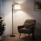 SUNMORY Dimmable Arc Floor Lamps for Living Room, Stepless Dimming Modern Floor Lamp with 1000 Lumens Bulb, Metal Standing Lamp with Adjustable Hanging Lampshade, Tall Floor Lamps, Bedroom, Office