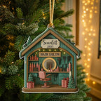 Personalized Hair Salon Christmas Ornament 2025, Custom Wooden 2 Layer Ornament, for Hairdresser, Stylist Keepsake, Beauty Salon Christmas Tree Decoration