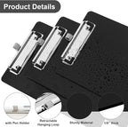 Sabary 3 Pack Bulk Mini Clipboards with Pen Holder Clip Black A5 Memo Clipboard 6x9 Plastic Check Presenters for Restaurants School Office Hotel Shopping List (Pen Not Included)