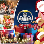 Custom Snow Globes with Photo Name Christmas Snow Globes with Light-Up Base Personalized Engraving Crystal Snowglobe Gifts for Family Women Men Kids Xmas Gift (Snowglobe)