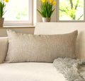 Aiking Home Woven Fine Faux Linen Throw Pillow Cover, Size 12"x24", Wheat