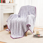 EMME Soft Sherpa Fleece Blanket Reversible Plush Fluffy Large Blanket, Light Weight Warm Decorative Boho Blanket Cover for Sofa, Couch, Bedroom,Travel(Plush Purple,50"x60")