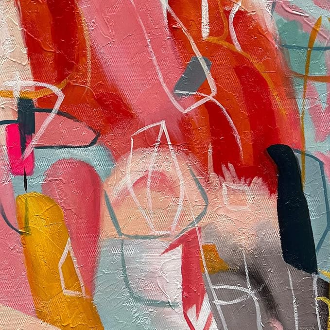 Art Hand Painted Modern Abstract Art Oil Painting Color Home Wall Art Deco 24x24 inches