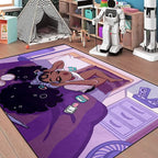 African American Black Girl Magic Rug - Afor Black Magic Girls Area Rug for Bedroom Purple Art Music Girl Carpet for Kids Room Living Room Floor Mats, 2.5x4 Feet