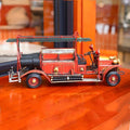 Large Antique Fire Engine Vintage Fire Truck Model Diecast Metal Truck Model Ornaments for Desktop Bar Home Shelf Decor Collectible Decorative Statue Firefighting Heroes Handcraft Firemen Gift