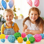 SANNIX 16 Pcs 3 Sizes Easter Rattan Balls Easter Vase Filler Decorative Balls for Bowls Easter Wicker Balls for Decorating Home Table Decor Hanging Ornaments