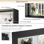Keonjinn 48 x 24 Inch Black Bathroom Mirrors for Over Sink Bathroom Vanity Mirror for Wall Metal Frame Rectangle Mirror Large Square Corner Matte Black Mirror Full Length Mirror(Horizontal/Vertical)