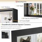 Keonjinn 24 x 32 Inch Black Mirror for Wall, Rectangle Bathroom Vanity Mirrors for Over Sink, Metal Framed Farmhouse Mirror, Square Corner Brushed Rectangular Mirror(Horizontal/Vertical)