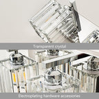 Modern Bathroom Vanity Light 3-Lights Chrome Crystal Bathroom Wall Light Vanity Light Fixtures，20.47-inch Modern Minimalist Design