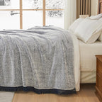 EMME Soft Sherpa Fleece Blanket with Tassel, Reversible Plush Fluffy Large Blanket, Light Weight Warm Decorative Boho Blanket Cover for Sofa, Couch, Bedroom,Travel(Tassel Navy,90"x90")