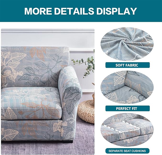 KRFOONN 2 Piece Chair Covers Printed Sofa Covers Couch Covers Washable Armchair Sofa Couch Slipcover Furniture Protector with Elastic Bottom for Living Room (Armchair, 17), Small