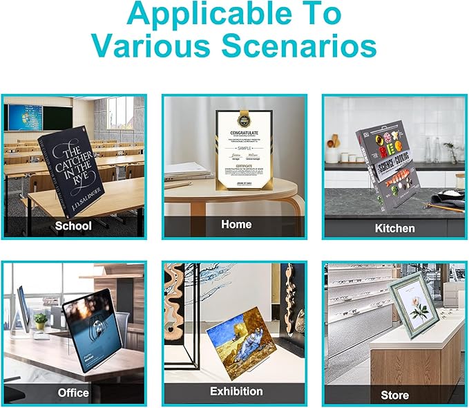 Boloyo Acrylic Book Stand Without Ledge,6 Inch 10PC Clear Acrylic Display Easel Transparent Display Stand Holder Tablet Holder for Displaying Pictures,Books,Artworks, CDs