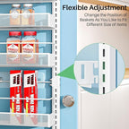 SNTD Over the Door Pantry Organizer - 8 Tier Adjustable Pantry Door Spice Organizer, Large Capacity Hanging Door Spice Rack for Kitchen Pantry Organizers and Storage (White, 12.3" W x 4.7" D x 69" H)