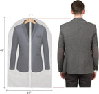 Clear Garment Bag Suit Bags for Closet Storage, Vinyl Garment Bags for Hanging Clothes, Coat Covers for Closet with Zipper and Plastic Garment Bags for Hanging Clothes - 24'' X 40''/12 Pack