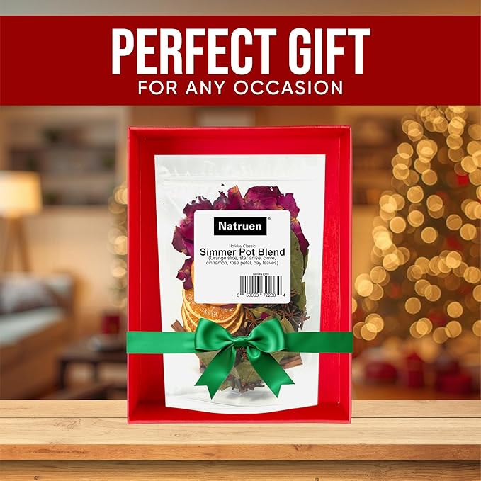Holiday Simmer Pot Blend Kit – Rose Petals, Orange Slices, Star Anise, Clove, Cinnamon& Bay Leaves – Romantic Rose & Citrus for a Love-Filled Home, Stovetop Potpourri Mix